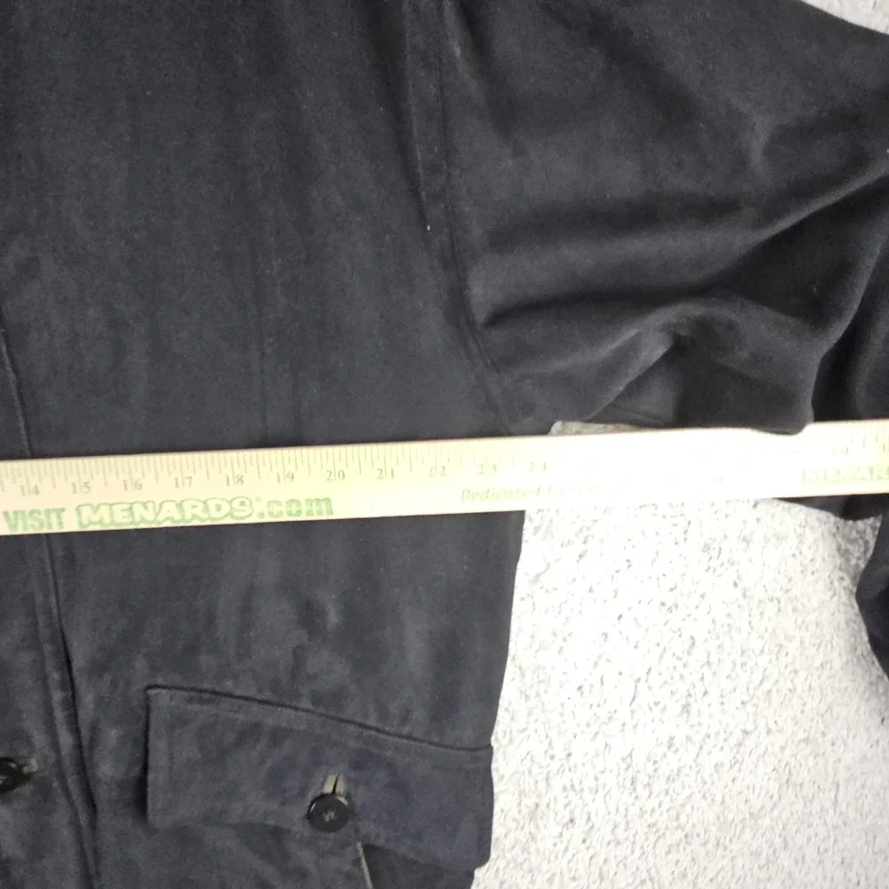 RFT Rainforest Down Filled Jacket Mens Large L Black Casual Faux‎ Suede